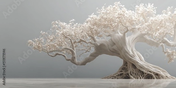 Obraz 세밀한 뿌리와 줄기를 가진 환상적인 나무 AI 생성