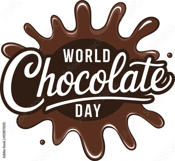 Obraz World Chocolate Day Card Design July 7, Vector illustration on white Background