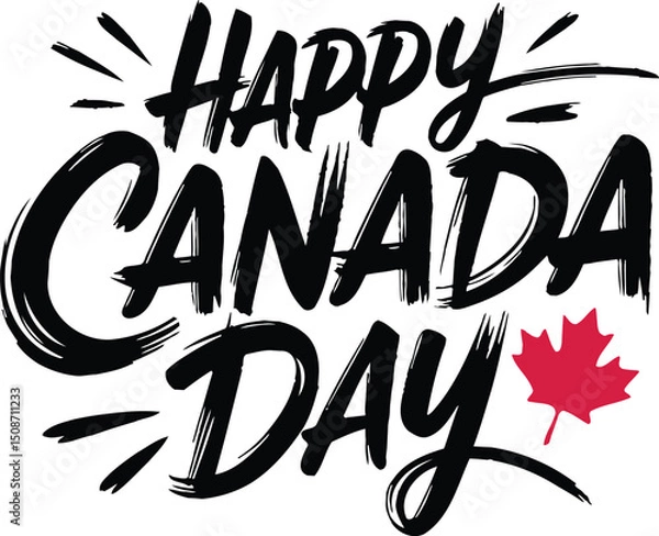 Obraz Happy Canada Day Typography vector Illustration on white Background