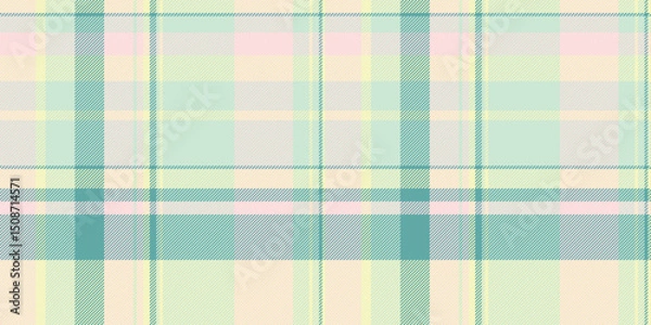 Fototapeta Pastel plaid pattern delicate, seamless texture featuring soft hues of yellow, green, and pink. Ideal for fashion, textile, website backgrounds, and stationery designs.