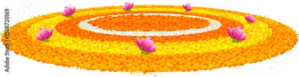 Obraz illustration of flower rangoli decoration for Onam