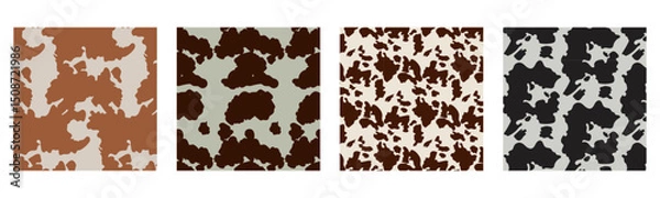 Fototapeta Cow pattern. Flat graphic vector illustration for printing.
