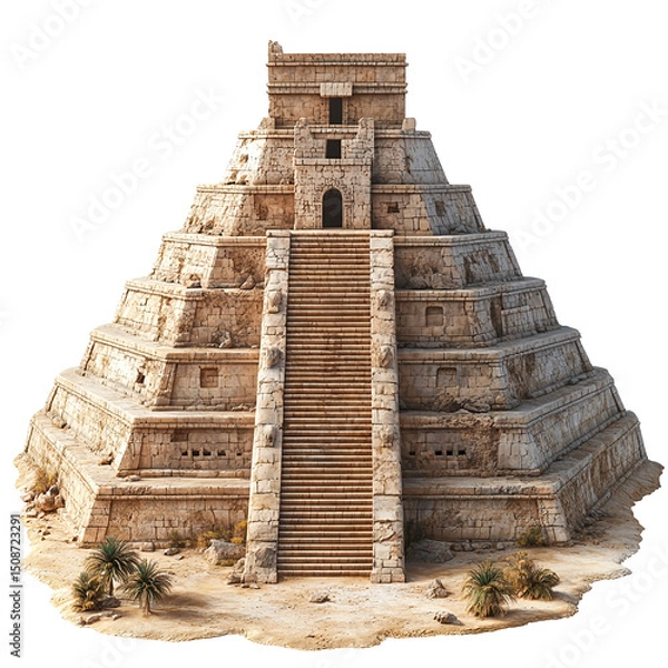 Obraz 3D front view illustration of a Spanish Royal Mint Spain monument isolated on a white transparent background