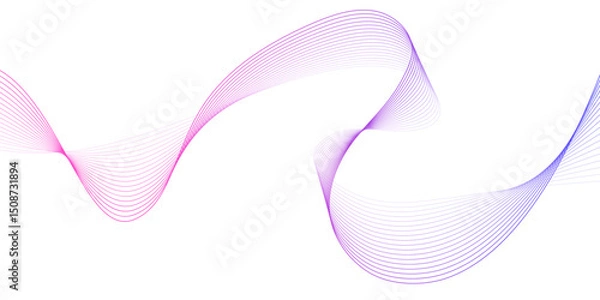 Fototapeta Abstract flowing wavy lines. Digital motion element for modern design. Technology background.