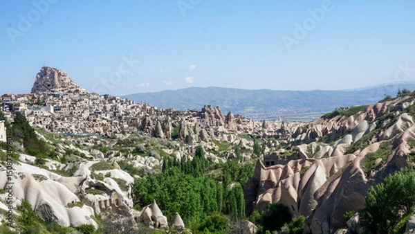 Obraz 01_This is a panorama of the Valley of the Pigeons in Cappadocia, Turkey.

