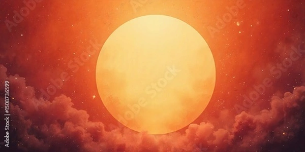 Obraz Sunset Over Cosmic Clouds with Giant Sun