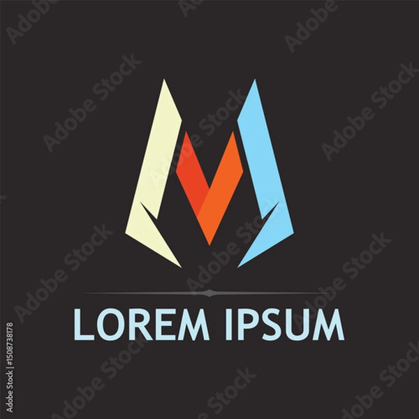 Fototapeta Innovative M Shaped Logo with Clean Vector Composition