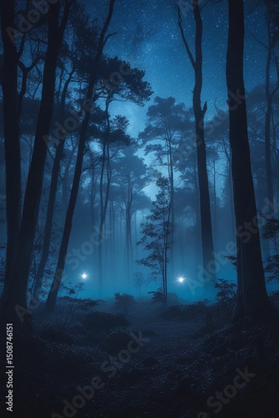 Obraz misty morning in the forest