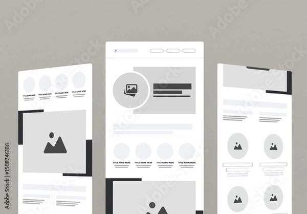 Obraz Website Wireframe UI Template Layout