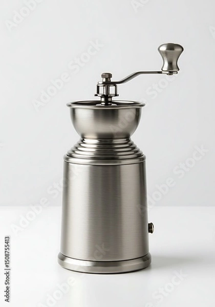 Obraz Polished silver manual coffee grinder