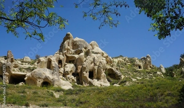 Obraz 02_These are the bizarre rock formations in the village of Goreme in Cappadocia, Turkey.