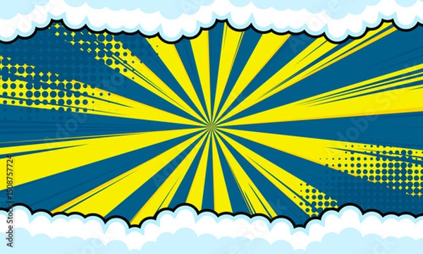 Fototapeta comic background with cloud cartoon style