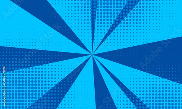 Fototapeta abstract ray comic background on blue