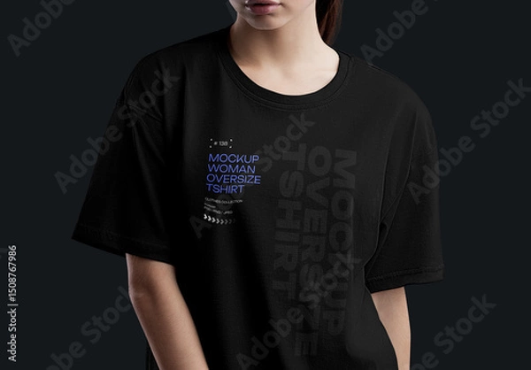 Obraz 2 Mockups of an Oversized Girl T-Shirt