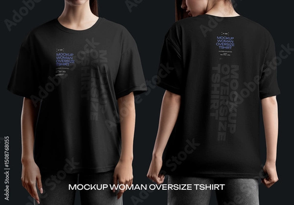 Obraz 3 Mockups of an Oversized Women's T-Shirt