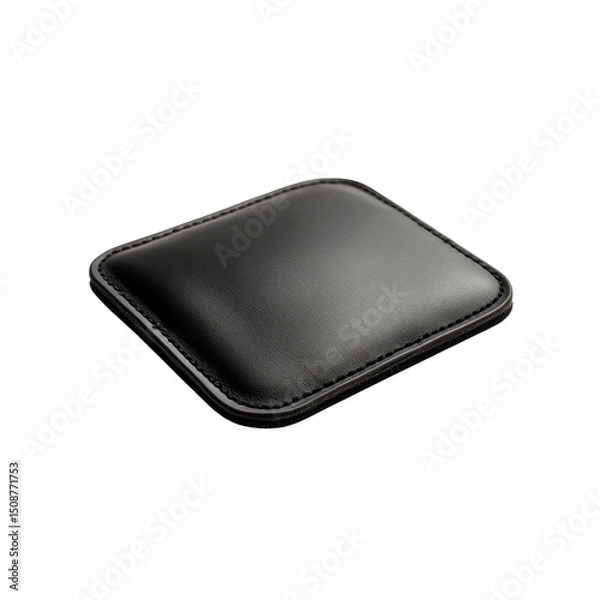 Fototapeta Premium Black Leather Square Pad - Elegant Desk Accessory