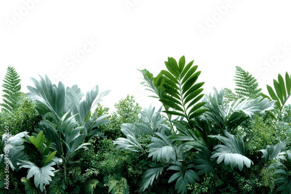 Obraz Green tropical plants on a transparent background for design use