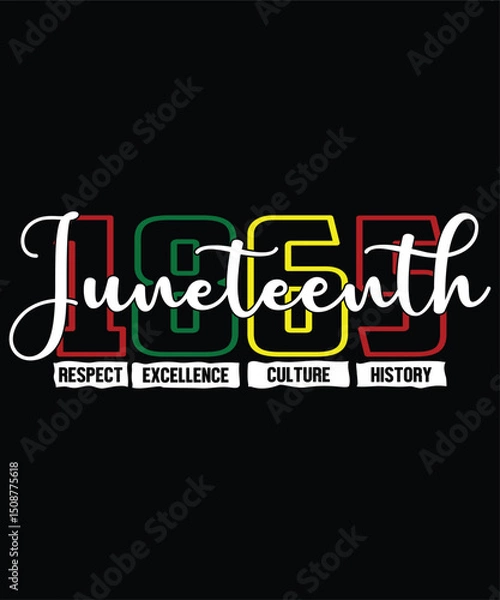 Fototapeta Juneteenth 1865 Juneteenth Freedom Day  Happy Juneteenth Day shirt print template typography design for art