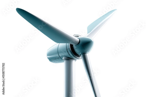 Obraz Wind turbine with three blades on a transparent background