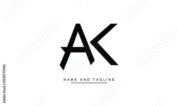 Obraz KA, AK Abstract Letters Logo Monogram