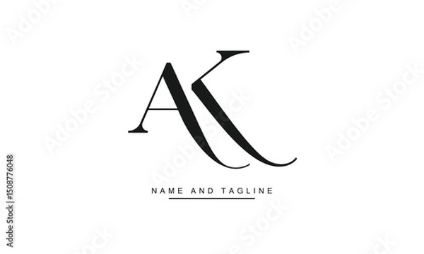 Obraz KA, AK Abstract Letters Logo Monogram