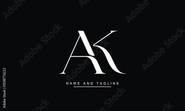 Obraz KA, AK Abstract Letters Logo Monogram