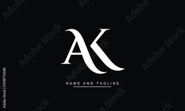 Obraz KA, AK Abstract Letters Logo Monogram