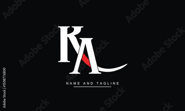 Obraz KA, AK Abstract Letters Logo Monogram