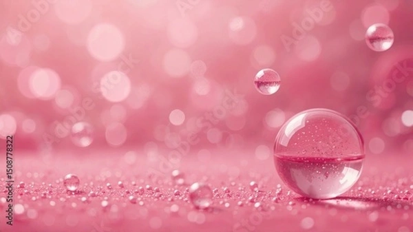 Obraz pink water drops