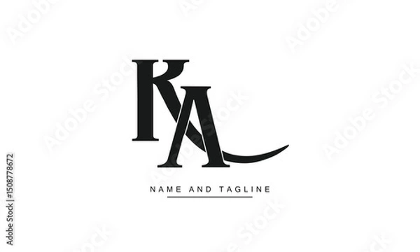 Obraz KA, AK Abstract Letters Logo Monogram