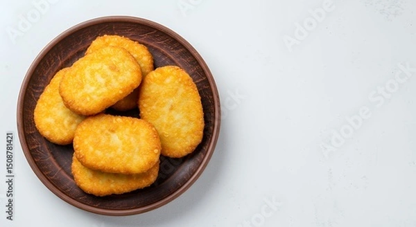 Obraz Hash Browns Serving on a Plate Freshly Prepared Meal Still Life