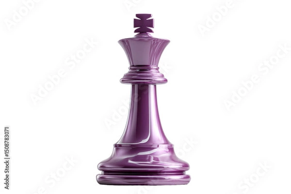 Obraz Large purple chess king piece on transparent background