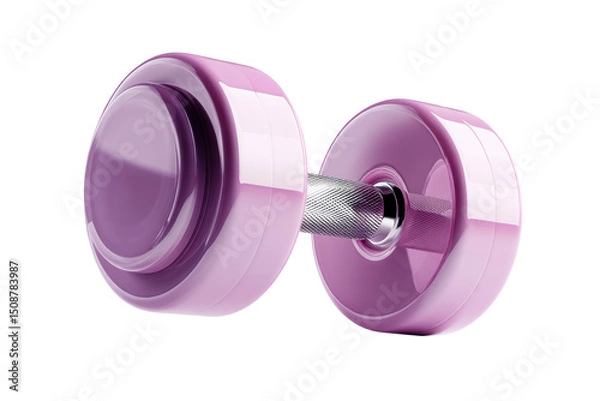 Obraz Stylish purple dumbbell on transparent background for fitness