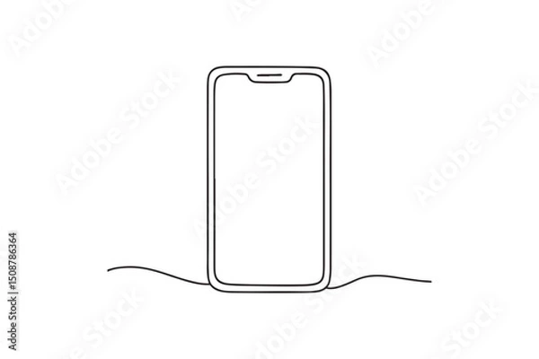 Fototapeta Mobile continuous one line drawing minimalism design