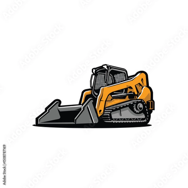 Fototapeta Skid Steer Loader Vector Illustration Design Isolated