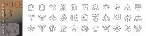Obraz choice line editable icon set. Editable stroke. Vector illustration	