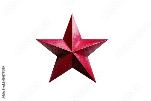 Obraz Red star with sharp points on a transparent background