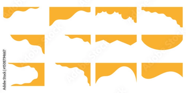 Fototapeta Abstract Yellow Wave Headers for Graphic Design