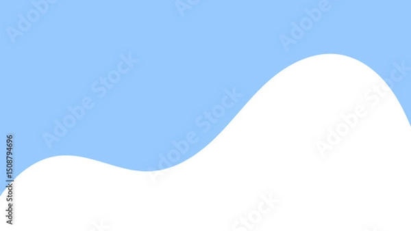 Fototapeta Clean Minimalist Abstract Wavy Design with Light Blue and White Colors for Modern Background or Header Graphics