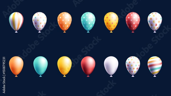 Obraz balloons vector collection with various color variations. great for birthday card and another celebration banner