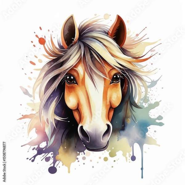 Fototapeta symbol of the new year 2026, graceful animal, beautiful horse, illustration. artificial intelligence generator, AI, neural network image. background for the design