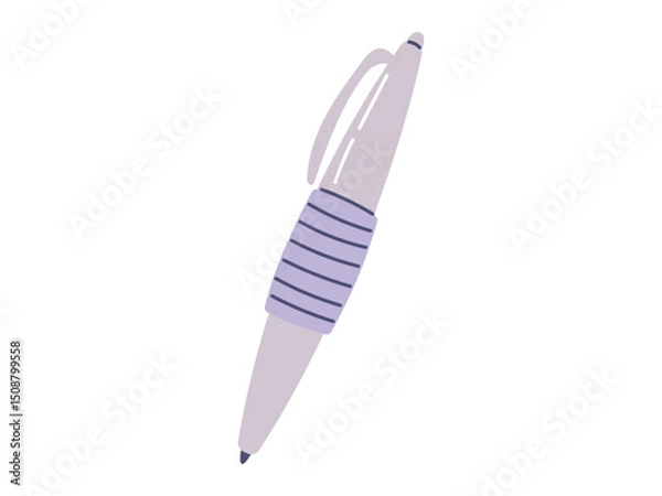 Obraz Vector Ballpoint Pen isolated Illustration in Soft Pastel Style. Cute Stationery Element for School Projects, Educational Materials, and Creative Design Themes.