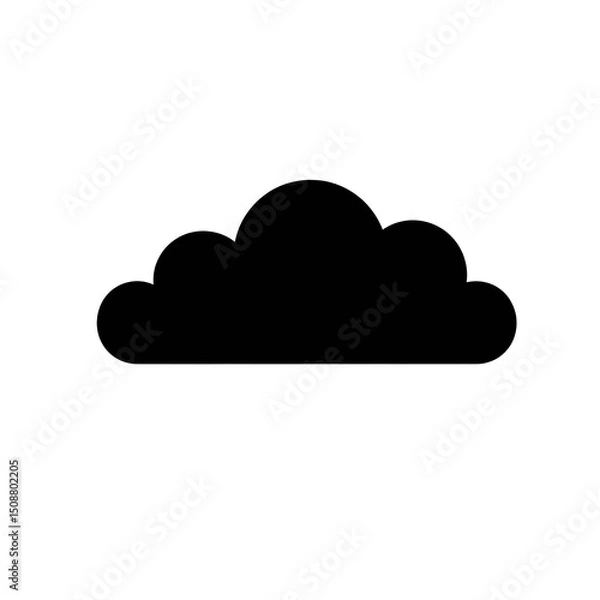 Fototapeta Cloud silhouette isolated on transparent background, png image 