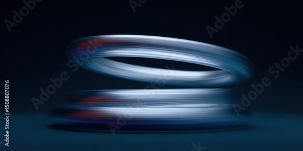 Fototapeta Abstract Blue Rings: Dynamic Energy and Motion in Digital Art.  A mesmerizing swirl of light and color, creating a captivating visual experience. Perfect for technology, design, an
