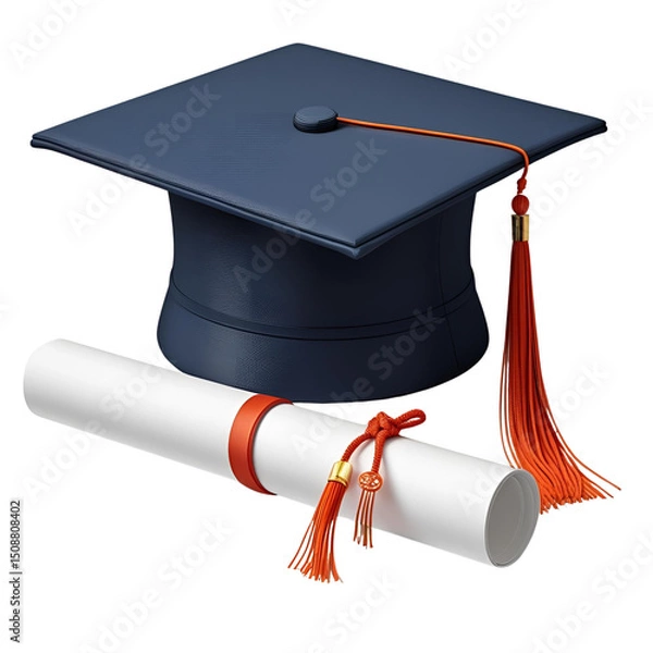Obraz graduation cap and diploma