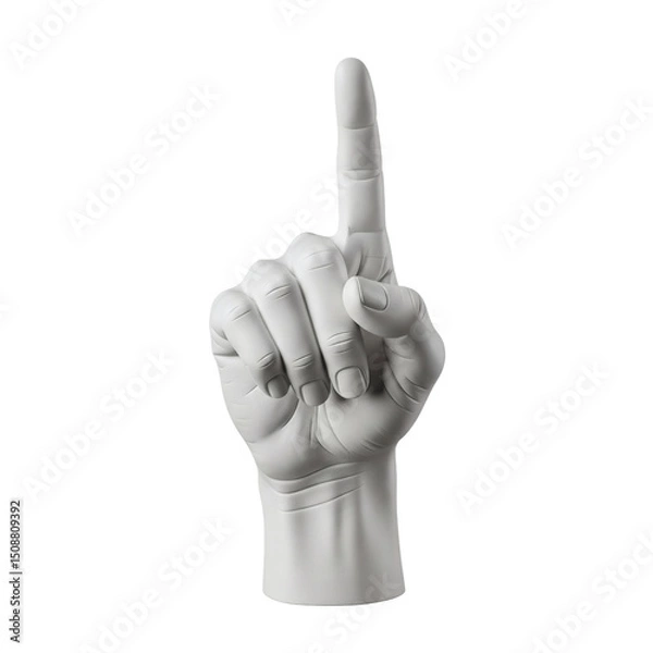 Obraz Plaster sculpture of pointing hand, isolated on transparent background