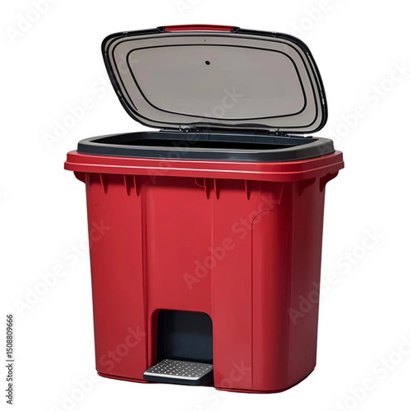 Obraz red trash can isolated
