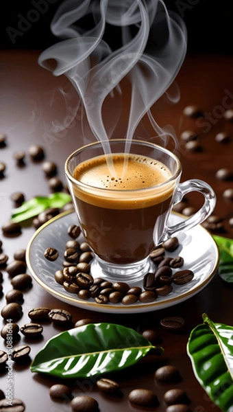 Obraz cup of coffee with beans