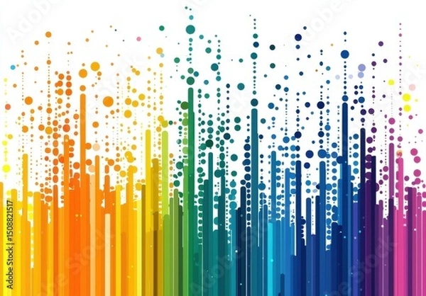 Fototapeta Colorful Abstract Background with Dots and Lines