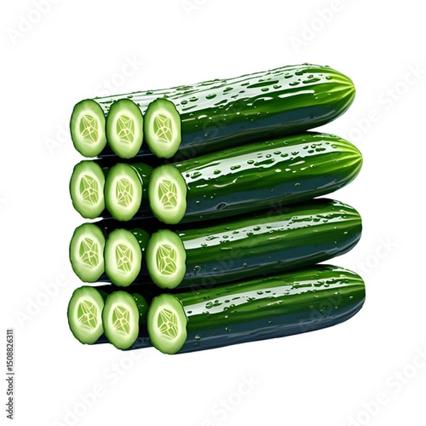 Obraz cucumber on white background